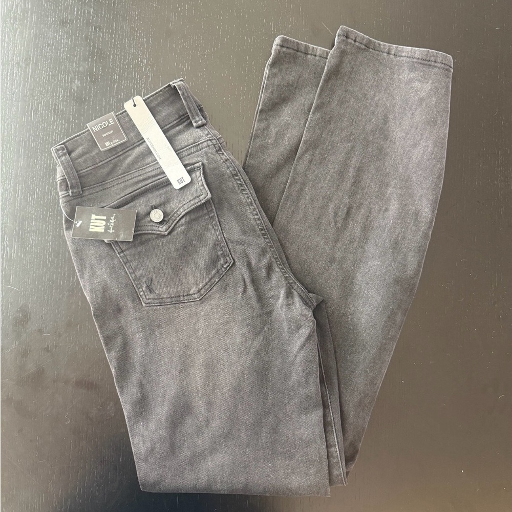 NWT Kut from the Kloth Nicole Bootcut Black/Gray washed Jeans size 10